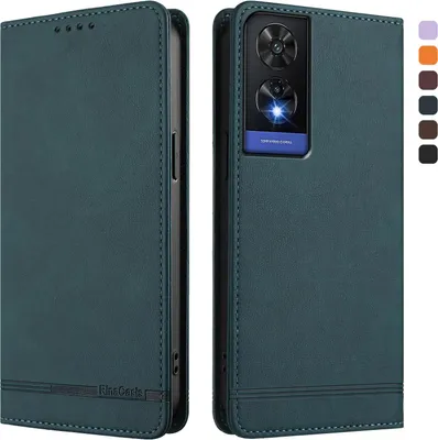 Produktbild von Hülle für TCL 505, Retro Kunstleder Ständer Klapphülle mit Kartenfächer und Magnetische Grün