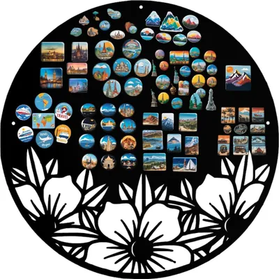 Produktbild von Anwicar Magnettafel - Magnetische Pinnwand mit Blumen-Motiv - 50x50 cm - Schwarz