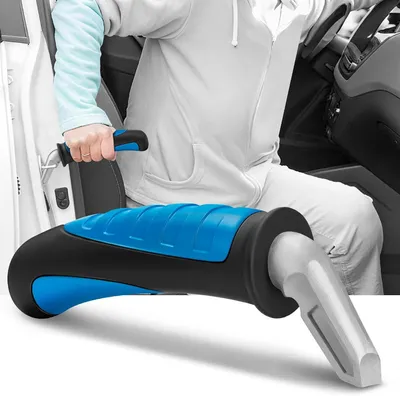 Productafbeelding van Auto Handgreep - Mobiliteitshulp - Veilig In- Uitstappen - 400lbs Gewichtbestendig - 19 cm Lengte - Zwart/Blauw