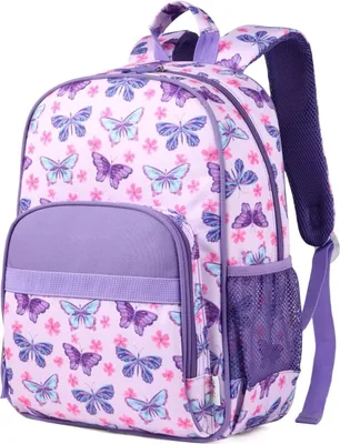 Produktbild von Wasserdichter und leichter Rucksack für Jungen und Mädchen, geeignet für 3-7 Jahre, mit Brustgurt und süßem Schmetterlingsmuster