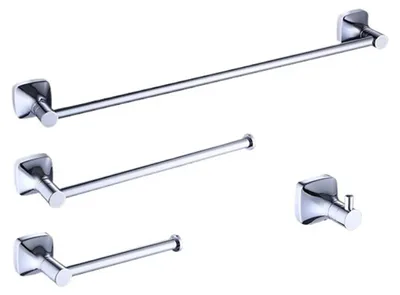 Immagine prodotto di Set di accessori da bagno cromati, composto da 4 pezzi