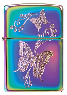 Produktbild von ZIPPO - Butterflies - Schmetterlinge Bunt Rainbow Multi Color Sturmfeuerzeug nachfüllbar Benzin 60005420