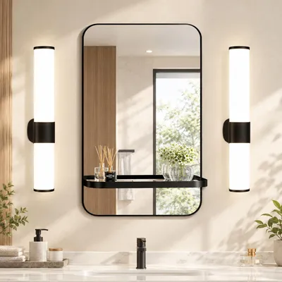 Obrázok produktu pre ZMH zrkadlové svetlo Led nástenná lampa sada 2 kúpeľňových lámp 6W neutrálna biela farba svetla 4000K bočné zrkadlové nástenné svetlo zrkadlová skriňa osvetlenie čierna 35cm, Obrázok generovaný UI
