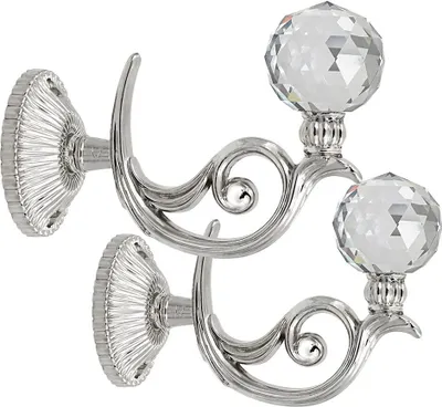 Produktbild von 1 Paar Vorhang-Raffhalter, Glaskugel in Kristalloptik silber
