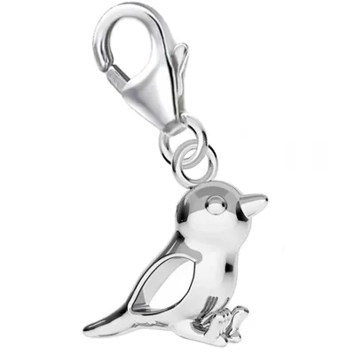 Kleiner Spatz Charm Anhänger für Natur Vogelliebhaber I 925 Echtsilber