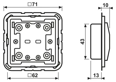 Obrázek produktu pro JUNG LSCD10721ST, Plast, -5 - 45 °C, -25 - 70 °C