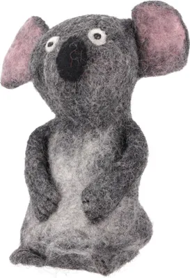 Produktbild von Filz Eierwärmer, Handgemachte Filzdekoration aus Nepal, Filztier - Koala, Grau, Filz,Wolle, 14*8*8 cm, Filz Eierwärmer