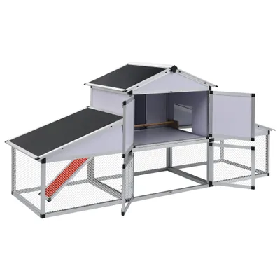 Image de VidaXL Poulailler avec parcours et nichoir en aluminium