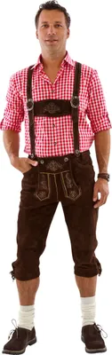 Produktbild von Kniebundlederhose Herren braun, Größe:48