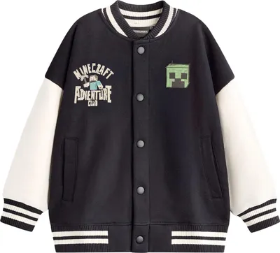 Produktbild von Minecraft - Varsity-Jacke (US-College-Stil) für Jungen NS9519 (146-152) (Schwarz)