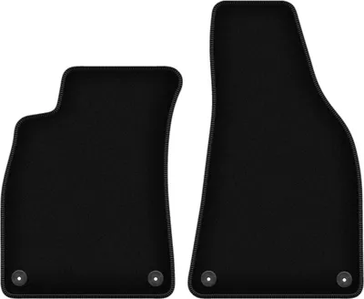 Produktbild von Wielganizator Velours-Autoteppiche vorne – passend für Audi A4 B7 (Cabrio, Bj. 2006-2008) –  schwarz, passgenau, mit Befestigungen set 2 Stk.