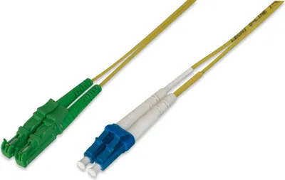 Produktbild von Digitus LWL Patchkabel, E2000 (8° APC) auf LC (UPC), Singlemode, 10 m, I-VH, OS2, E-2000 (LSH), LC