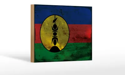 Produktbild von Holzschild Flagge Neukaledonien 18x12 cm Flag Rost Dekoration