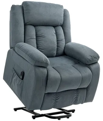 Image de Fauteuil relax - Fauteuil de détente - Fauteuil lounge - Fauteuil confortable - Gris - Revêtement doux