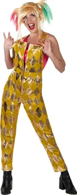 Produktbild von Birds of Prey Harley Quinn goldene Latzhose Größe: S-M