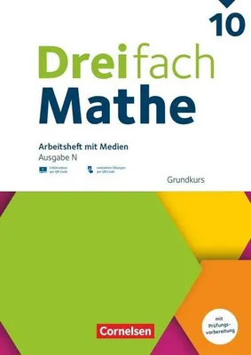 Obrázek produktu pro Dreifach Mathe 10. Schuljahr - Ausgabe N - Grundkurs - Arbeitsheft mit Medien und Lösungen