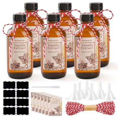 6er-Pack 4 oz Amber Boston Glasflaschen mit Deckeln