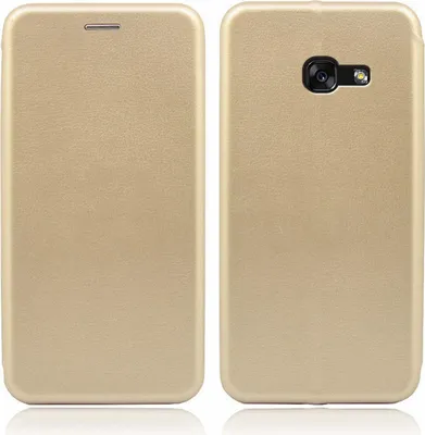Two views of a gold smartphone case.