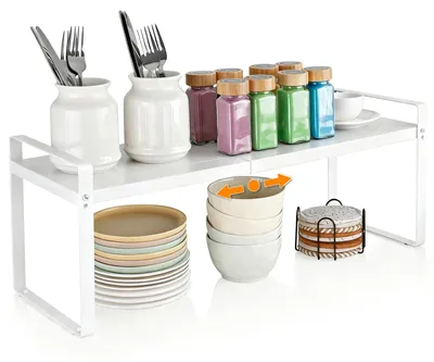 Immagine prodotto di VINATO: Scaffale estensibile per armadi (37-62 cm). Organizzatore impilabile per ripiani da cucina
