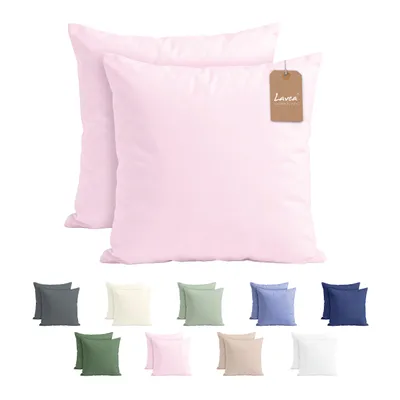 Zdjęcie produktu dla Zestaw 2 poszewek na poduszki Lavea® - 60x60 cm - różowe