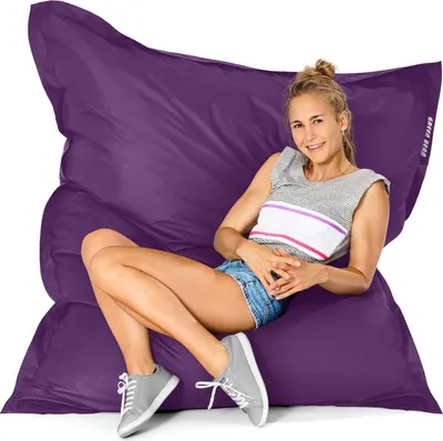 Produktbild von Green Bean® Indoor Sitzsack "Square" 120x160cm mit 270 Liter EPS Perlen Füllung - für Kinder & Erwachsene - Lila