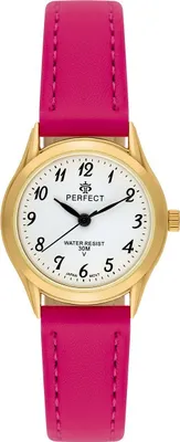 Produktbild von Damenarmbanduhr, rosa Lederarmband, Perfect 273
