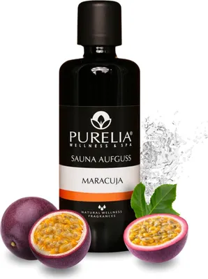 Produktbild von PURELIA Saunaaufguss Konzentrat Maracuja 100 ml natürlicher Sauna-aufguss - reine ätherische Öle