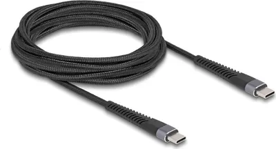 Produktbild von Delock USB 2.0 Kabel USB-C Stecker zu Stecker mit verlängertem Knickschutz 60 W 3 m