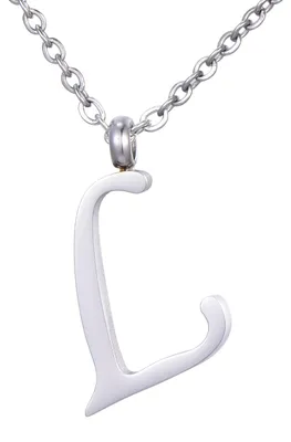 Produktbild von Morella Damen Halskette mit Buchstabe L Anhänger Edelstahl silber in Schmuckbeutel