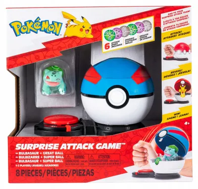 Produktbild von Jazwares Pokemon Surprise Attack Spielset mit Bulbasaur Figur