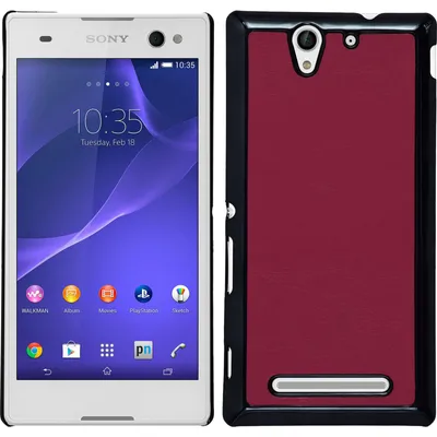 Produktbild von PhoneNatic Case kompatibel mit Sony Xperia C3 - Hülle pink Lederoptik Hard-case + 2 Schutzfolien