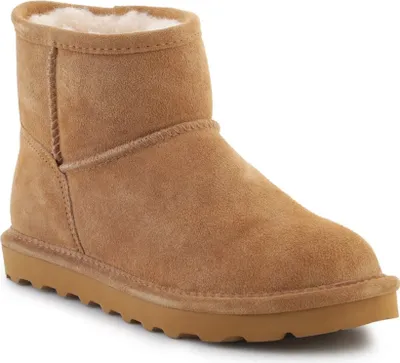 A single beige boot is shown against a white background.