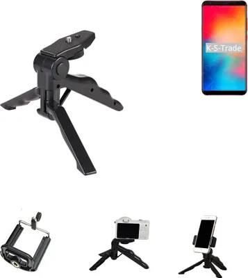 Produktbild von K-S-Trade Stativ Tisch-Ständer Dreibein Handy-Stativ Ständer kompatibel mit Vernee Apollo 2 Mini-Stativ Smartphone Tripod Handy-Stativ aus Plastik