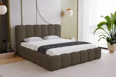 Produktbild von Doppelbett 140x200 cm Florent mit Bettkasten, Lattenrost - Bett Bouclé 140 x 200 cm, Braun (Lambi 4)