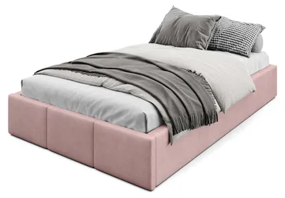 Produktbild von Muralo POLSTERBETT 120x200 cm Doppelbett ohne Kopfteil mit Bettkasten und hochklappbarem Lattenrost Rosa