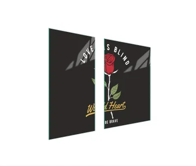 Image de Plaques de recouvrement pour cuisinière 2 pièces 75x52 Couverture pour champ vitrocéramique Verre Planche à découper Rose Noir