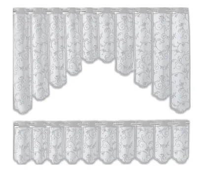 Produktbild von Bistro Bogen Scheibengardine 2344 Set 2 tlg. weiß
