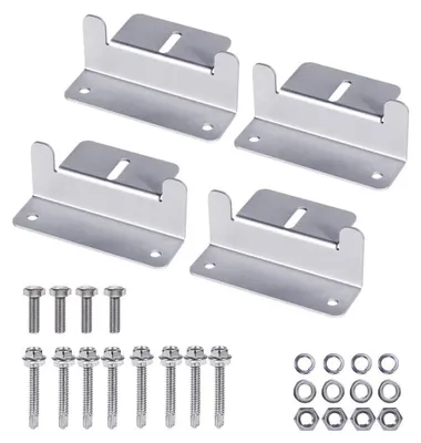Image de Kit De Fixation En Z Pour Panneaux Solaires Photovoltaïques Jusqu'À 300 W, Kit Complet Avec Vis De Fixation Incluses, Haute Résistance