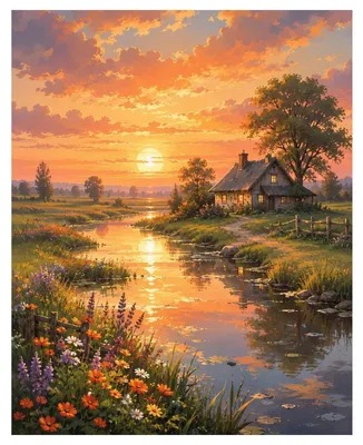 Productafbeelding van Schilderen op Nummer Volwassenen Zonsondergang 40x50 cm