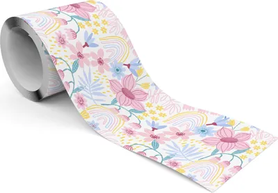 Immagine prodotto di Muralo bordo autoadesivo per carta da parati per la camera dei bambini colorato FIORI arcobaleno