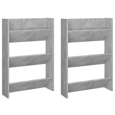 Produktbild von Wand-Schuhschränke 2 Stk. Betongrau 60x18x90 cm Holzwerkstoff