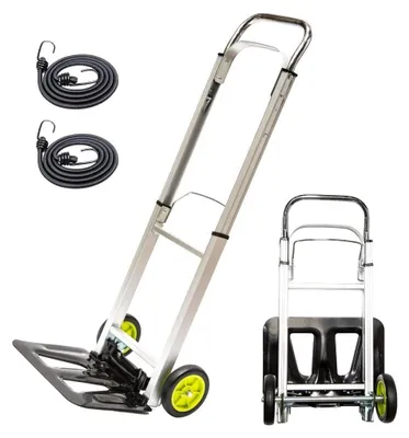 Productafbeelding van Opvouwbare steekwagen aluminium - Zakwagen 100 kg - Inklapbaar tot 71 cm
