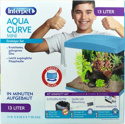 Image de Interpet Aqua Curve Mini, 13 litres, couleur bleue