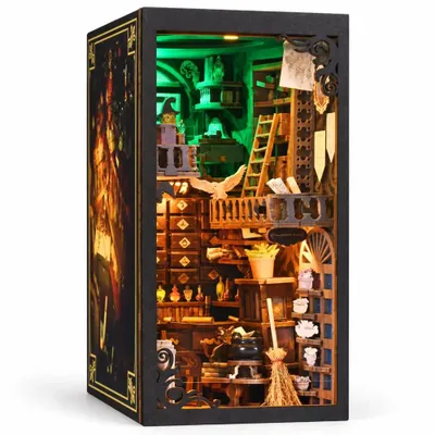Productafbeelding van THAR Boekenrek "Het Huis van de Meester" - Zelfbouw houten set met LED-verlichting - 391 onderdelen