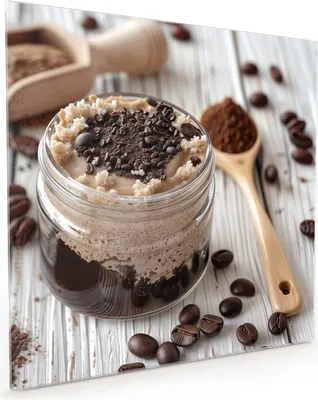 Produktbild von Küchenrückwand Spritzschutz Glas mit Motiv Kaffeedessert Glas 40 x 40 cm