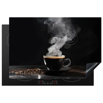 Obrázek produktu pro KitchenYeah® Kryt varné desky černý - káva, 77x51cm, dekorace do kuchyně, keramický kryt varné desky, kryt varné desky
