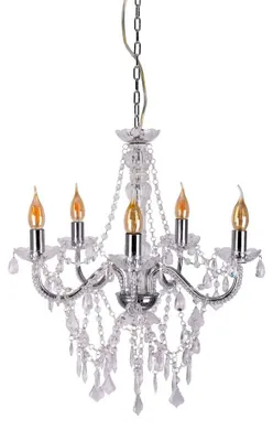 Zdjęcie produktu dla Żyrandol, metal chrom, kryształy, wys. 85 cm