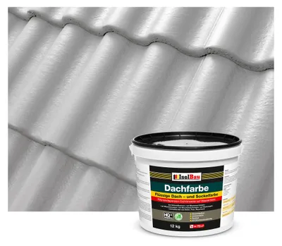 Produktbild von Isolbau Dachfarbe Steingrau 12 kg Sockelfarbe Dachlack Fassadenfarbe wasserbasis