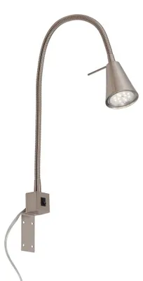 Produktbild von LED Leselampe mit Schalter, schwenkbar, eckig, GU10, 400lm, warmweißes Licht, Wandleuchte, Wandlampe, Bettlampe, Lampe Bett, Leselicht, 40,3cm, Metall