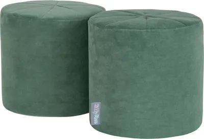 Produktbild von KiddyMoon Velvet Spielplatz Aus Schaumstoff Element Puff/Puff Für Hindernisläufen Und Bällebad Für Babys Und Kinder, Waldgrün